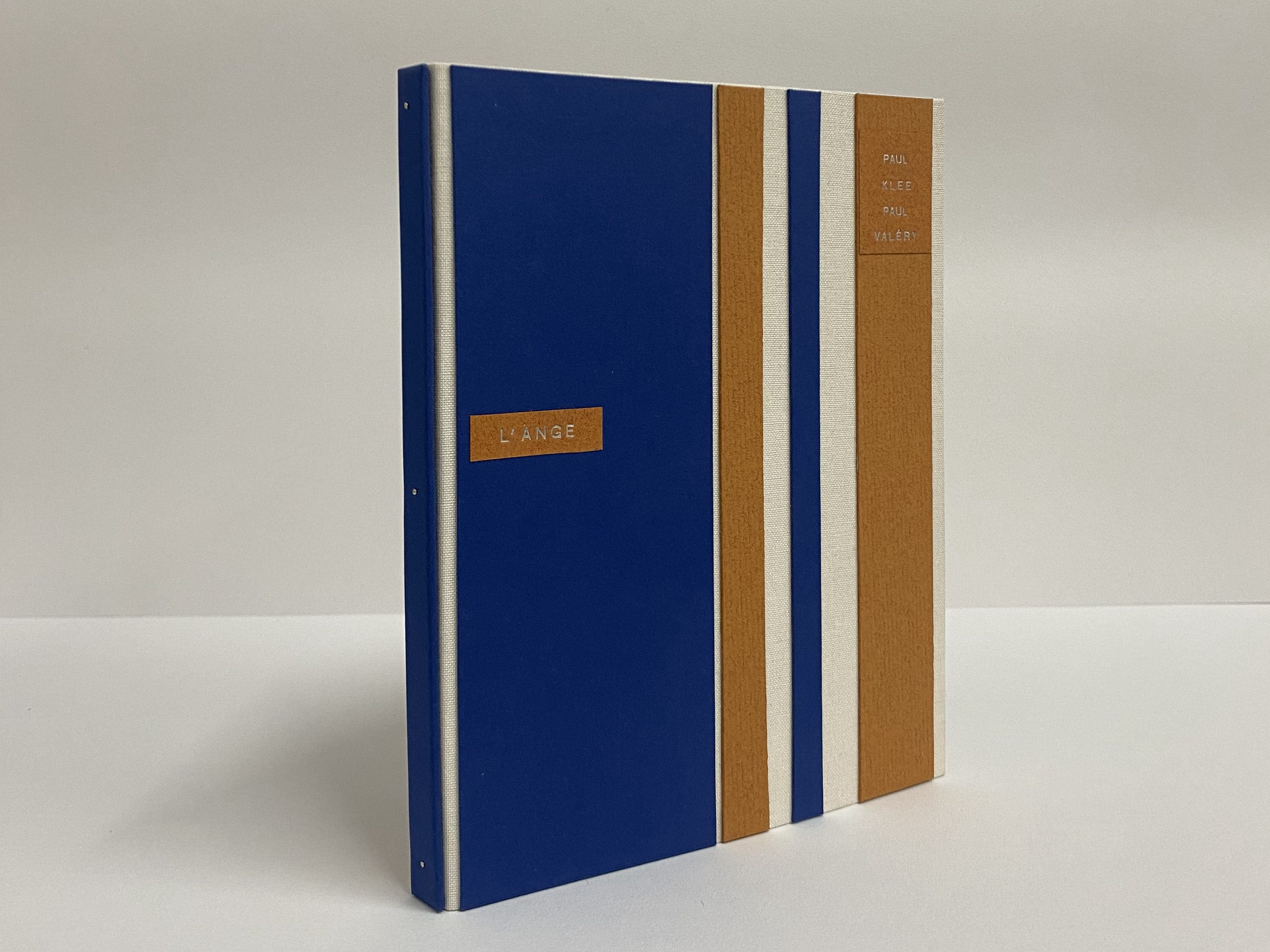 Vue sur la couverture avant et sur le dos du livre.