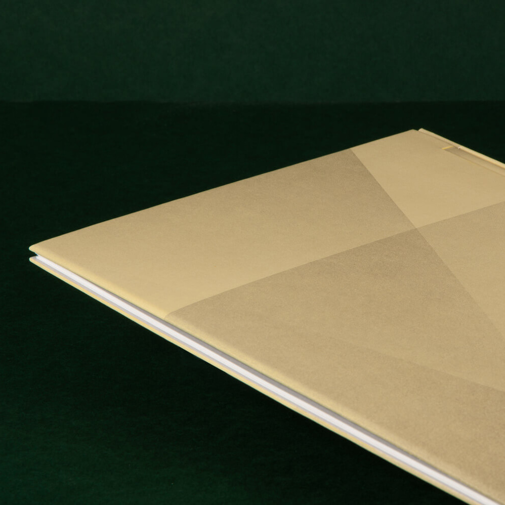 Vue sur une partie du plat arrière de la reliure et sur la gouttière