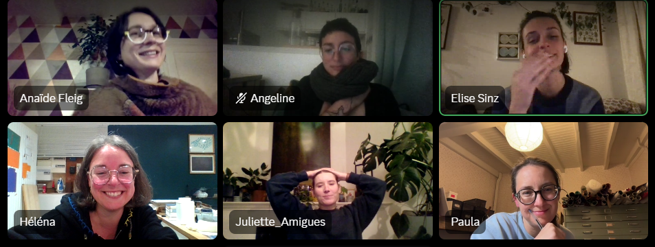 Capture d'écran de 6 membres en cours de réunion sur discord